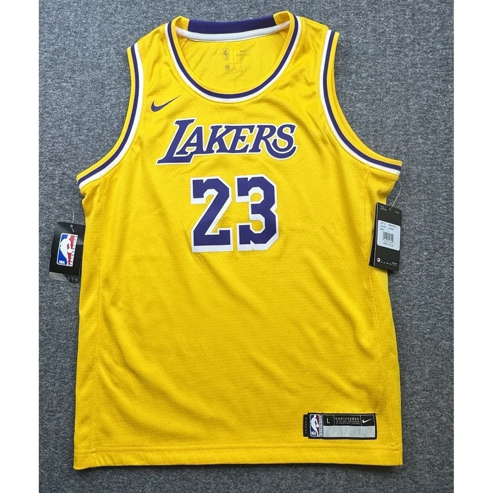 Nike‎ Lakers Jersey Lebron James #23 Youth Large L Los Angeles Swingman Dri-Fit